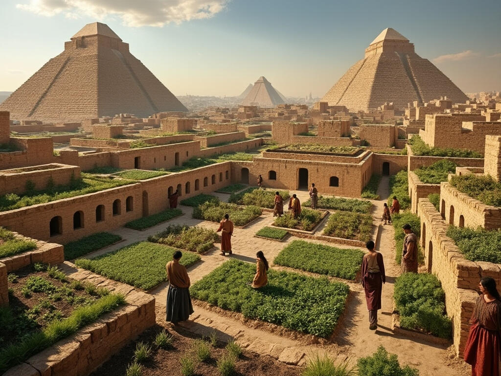 AI generated image and interpretation of the great *hanging gardens of Babylon*